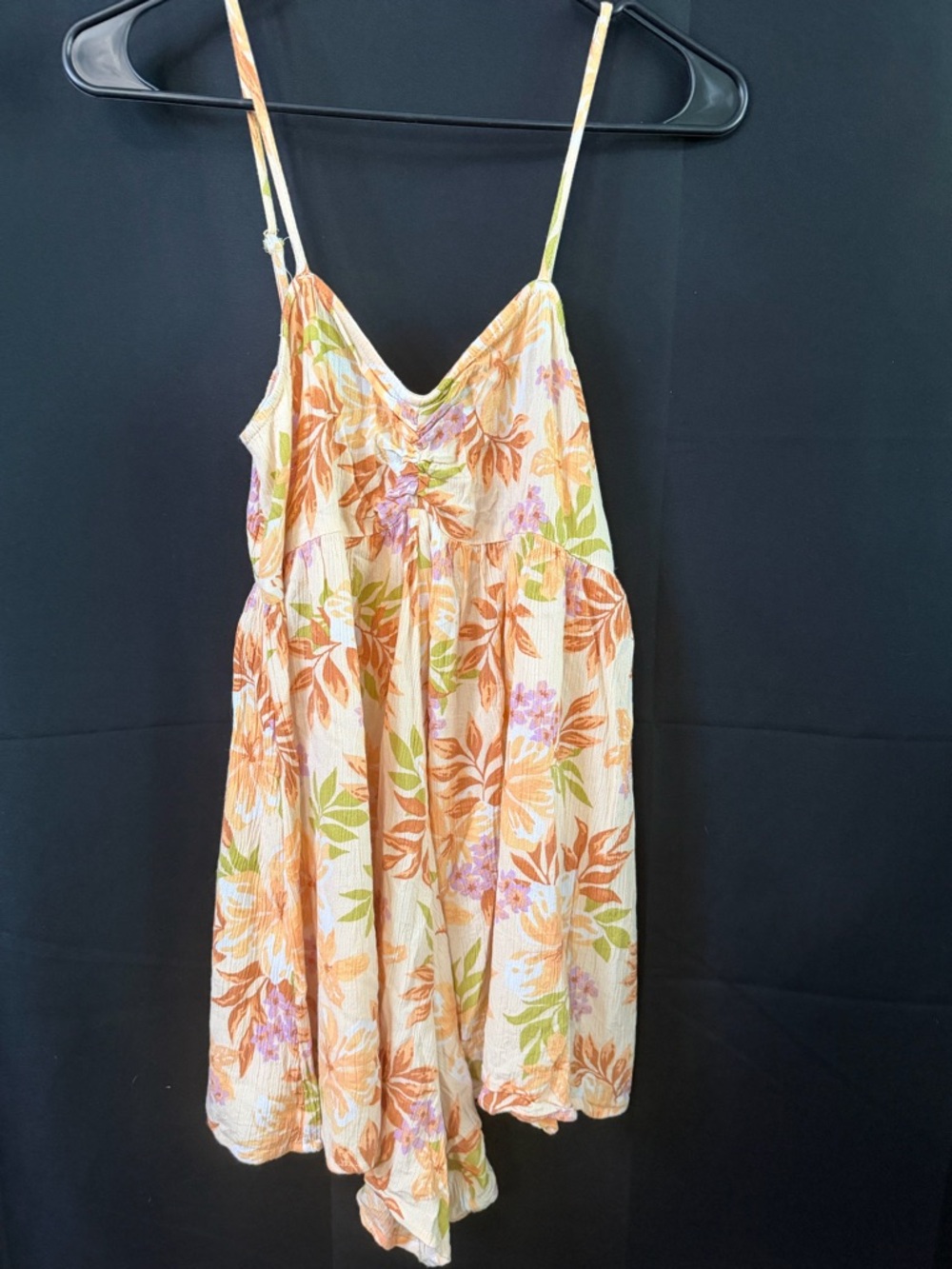 Billabong Floral Orange Green Pink Romper